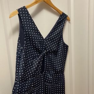 BR Navy and White Polka Dot Jumpsuit